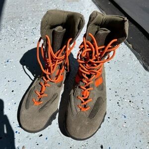 Stylish Olive and Orange Ankle Boots